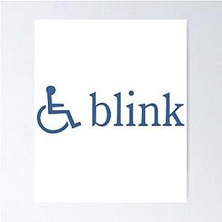 Vintage Blink 182 Wheelchair and Logo Design Poster