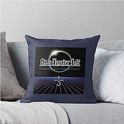 Blue cult throw pillow