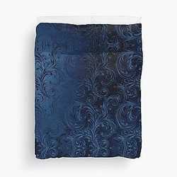 Faux Blue Velvet Duvet Cover