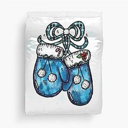 Christmas Velvet Plaid Santa Duvet Cover