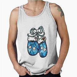 Christmas Velvet Gloves Plaid Santa Tank