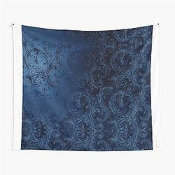 Faux Blue Velvet Swirl Tapestry