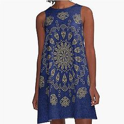 Blue Velvet Mandala Dress