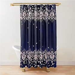 Pink Diamond on Blue Velvet Shower Curtain