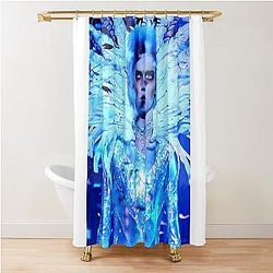 Blue velvet glam rock shower curtain