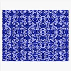 White Lace on Blue Velvet Fractal Abstract Puzzle