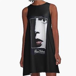 Blue Velvet A-Line Dress