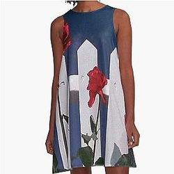 Blue A-Line Dress