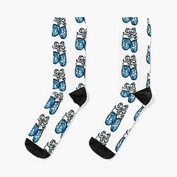 Christmas Velvet Gloves Plaid Santa Socks