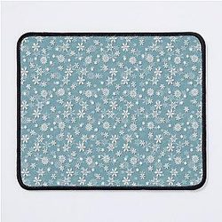 Christmas Icy Blue Velvet Snow Flake Mouse Pad