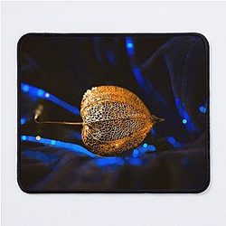 Golden Seed Pod on Blue Velvet Mouse Pad