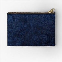 Blue Texture Zipper Pouch