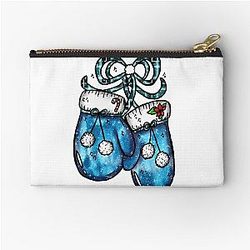 Christmas Velvet Gloves Plaid Santa Pouch