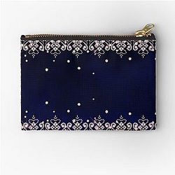 Pink Diamonds on Velveteered Zipper Pouch