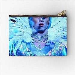 Blue velvet glam rock pouch