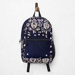 Pink Diamond on Blue Velvet Backpack