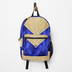 Navy Blue Gold Geometric Fashion Backpack