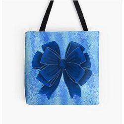 Dark Blue Velvet Tote Bag