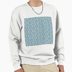 Christmas Icy Blue Velvet Snowflake Pullover Sweatshirt