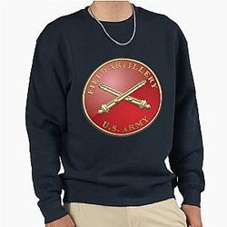 Field Artillery - Branch Insignia over Blue Velvet Pullover Sweatshirt