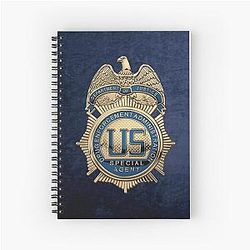 Drug Enforcement Administration DEA Special Agent Badge over Blue Velvet Notebook