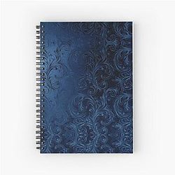 Faux Blue Velvet Swirl Spiral Notebook
