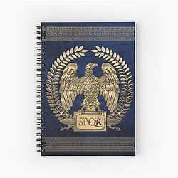 Roman Empire Gold Imperial Eagle over Blue Velvet Spiral Notebook