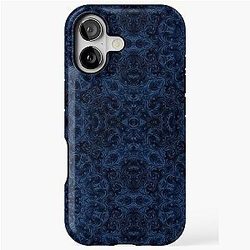 Blue Velvet Swirls iPhone Tough Case