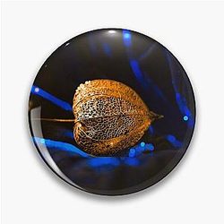 Golden Seed Pod on Blue Velvet Pin