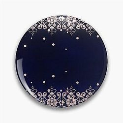 Pink Diamonds on Blue Velvet Pin