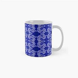 White Lace on Blue Velvet Classic Mug