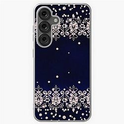 Pink Diamonds on Blue Velvet Samsung Galaxy Case