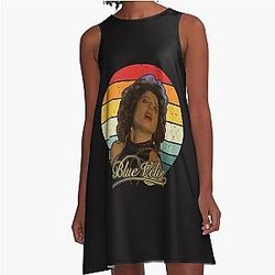 Blue Velvet A-Line Dress