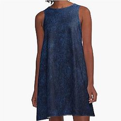 Blue Velvet A-Line Dress