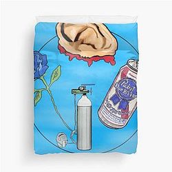 Blue velvet duvet cover