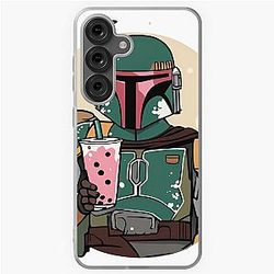 Boba Fett having boba tea Samsung Galaxy Case