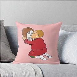 Bobby Hill Kissing a Plastic Head King of the Hill Throw Pillow