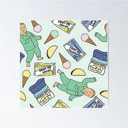 Bobby Hill Snacks Pattern King of the Hill Poster
