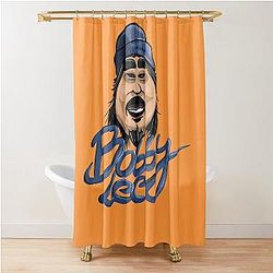 Bobby Lee Blue Beanie Illustration Shower Curtain