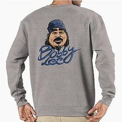 Bobby Lee With Blue Beanie Illustration Black Base Pullover Sweatshirt