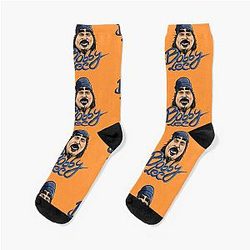 Bobby Lee Blue Beanie Socks Illustration