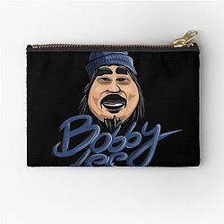 Bobby Lee with Blue Beanie Illustration Black Base Zipper Pouch