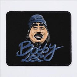 Bobby Lee With Blue Beanie Illustration Mouse Pad (Black Base)
