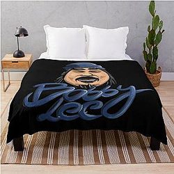 Bobby Lee With Blue Beanie Illustration Throw Blanket
