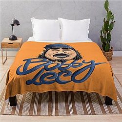Bobby Lee Blue Beanie Illustration Throw Blanket