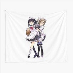Maple and Sally Wearing Maid Outfit - Bofuri: I Don't Want to Get Hurt, so I'll Max Out My Defense - Itai no wa Iya nano de Bougyoryoku ni Kyokufuri Shitai to Omoimasu Tapestry