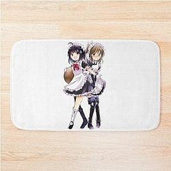 Maple and Sally Wearing Maid Outfit Blushing Embarassed Bofuri: I Don't Want to Get Hurt, so I'll Max Out My Defense Itai no wa Iya nano de Bougyoryoku ni Kyokufuri Shitai to Omoimasu