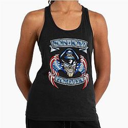Funny Skeleton Skull Forever Racerback Tank Top