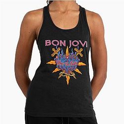 Bon Jovi Keep the Faith Flaming Heart Tank Top