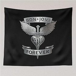 Bon Jovi Winged Dagger Heart 40th Anniversary Tribute Tapestry